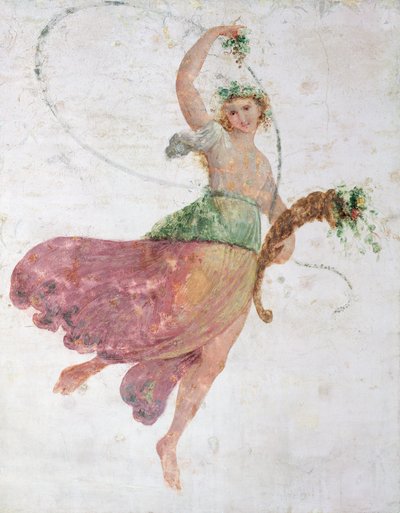 Joven Bailarina con una Cornucopia y un Racimo de Uvas de Carlo Bevilacqua